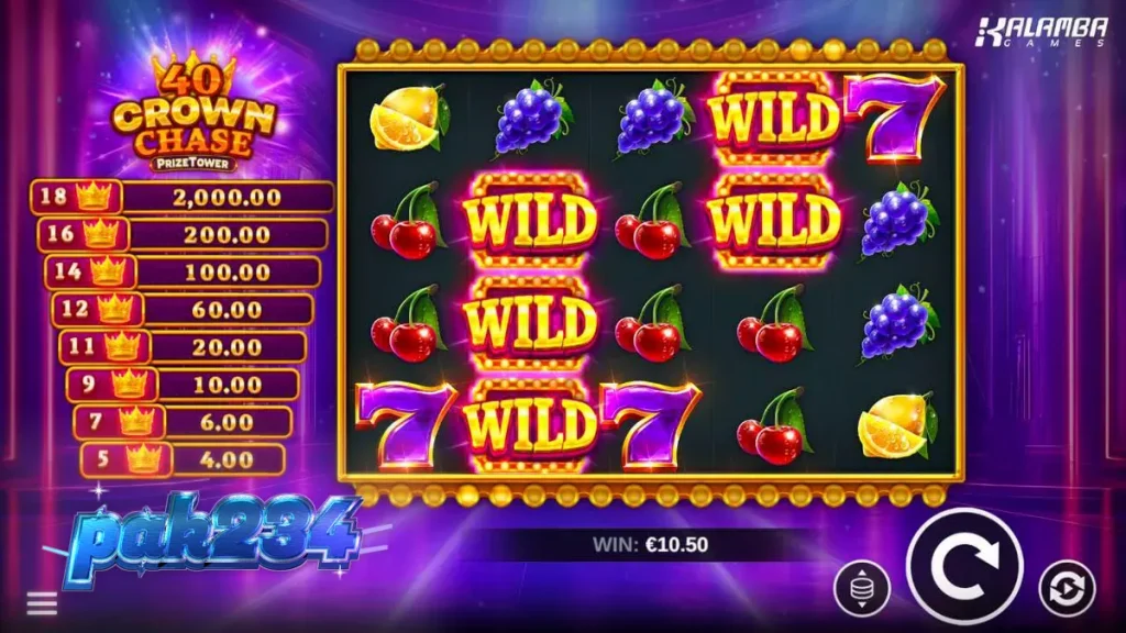 40 Crown Chase PrizeTower سلاٹ کا شاہانہ تھیم اور کراؤن ڈیزائن